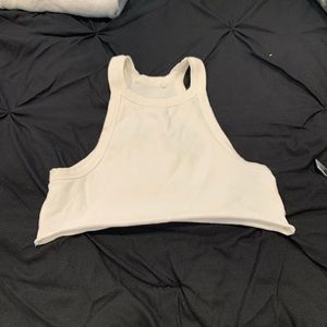 White cropped halter